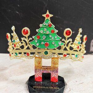 Christmas Tree headband, Christmas Tree crown, Gold Christmas Tiara, Xmas Gifts